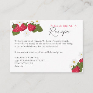Tarjeta De Recepción Solicitud de receta para despedida de soltera Berr