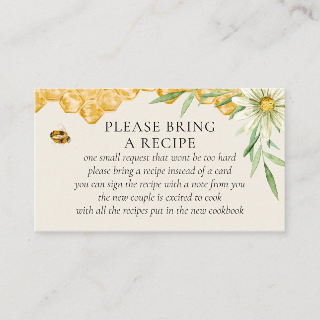 Tarjeta De Recepción Solicitud de Receta para Despedida de Soltera de E (Anverso)