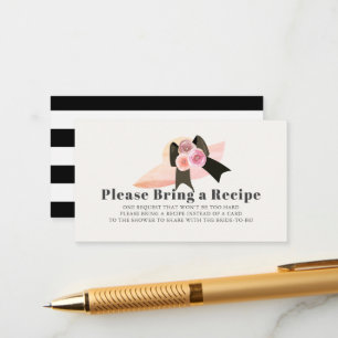Tarjeta De Recepción Solicitud de receta para ducha de Gorra rosa con e