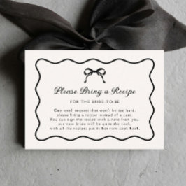 Tarjeta De Recepción Solicitud de receta para ducha de novia Black Bow
