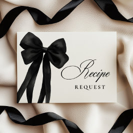 Tarjeta De Recepción Solicitud de receta para ducha de novia Black Bow