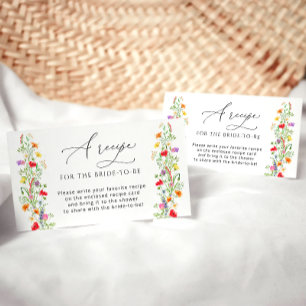 Tarjeta De Recepción Solicitud de receta para ducha de novia con flores