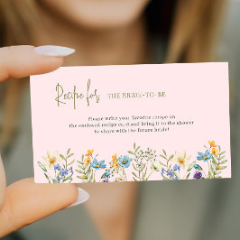 Tarjeta De Recepción Solicitud de receta para ducha de novia con flores