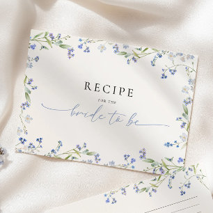 Tarjeta De Recepción Solicitud de receta para ducha de novia floral azu