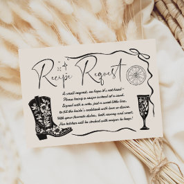 Tarjeta De Recepción Solicitud de receta para ducha de novia occidental