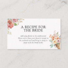 Tarjeta De Recepción Solicitud de receta para ducha nupcial