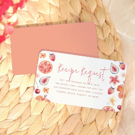 Tarjeta De Recepción Solicitud de Receta para Fiesta de Despedida de So