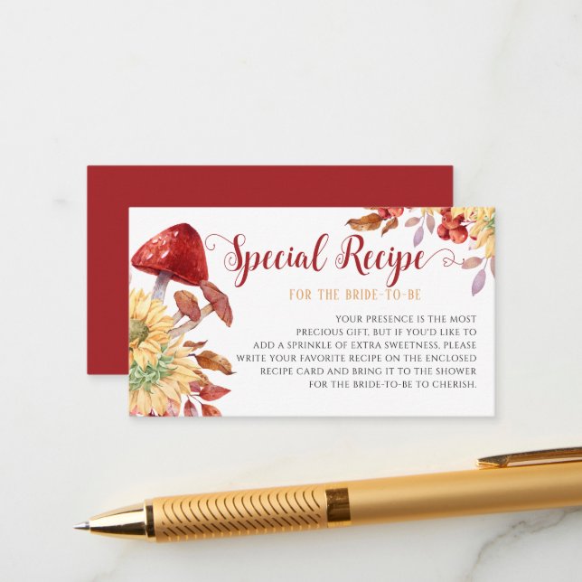 Tarjeta De Recepción Solicitud de receta para hongos florales de ducha  (Anverso/Reverso In Situ)