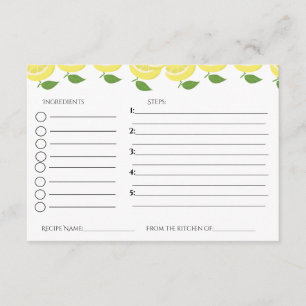 Tarjeta De Recepción Solicitud de receta para la ducha de novia con tem
