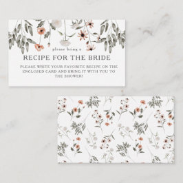 Tarjeta De Recepción Solicitud de receta para la ducha de novia de flor