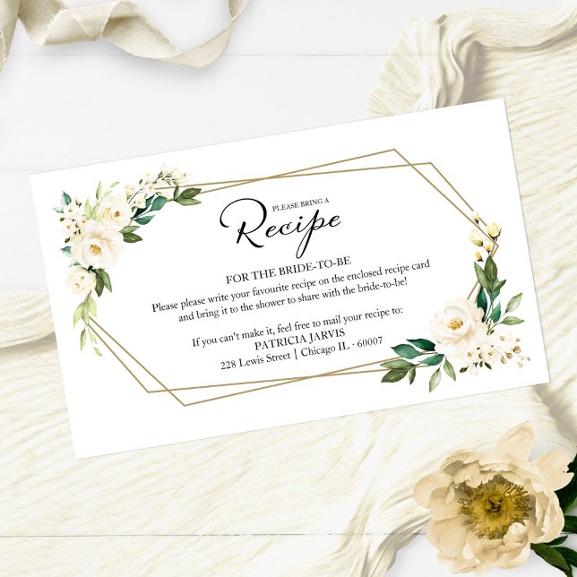 Tarjeta De Recepción Solicitud de receta para la ducha de novia geométr (Subido por el creador)