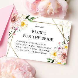 Tarjeta De Recepción Solicitud de receta para la ducha de novia geométr