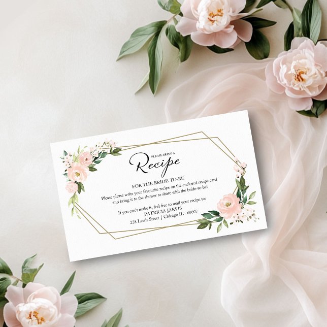 Tarjeta De Recepción Solicitud de receta para la ducha de novia geométr (Subido por el creador)