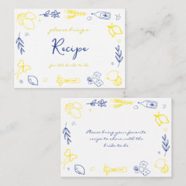 Tarjeta De Recepción Solicitud de receta para la ducha de novia italian