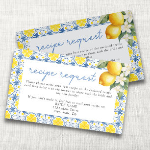 Tarjeta De Recepción Solicitud de receta para la ducha de novia Main Sq