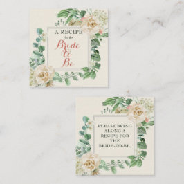 Tarjeta De Recepción Solicitud de receta para la ducha de novias con Ro