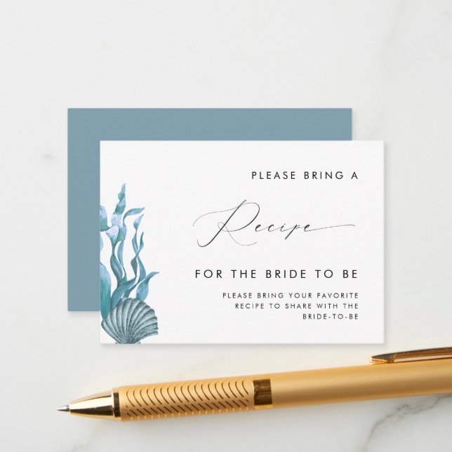 Tarjeta De Recepción Solicitud de receta para la ducha Náutica de conch (Anverso/Reverso In Situ)