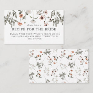 Tarjeta De Recepción Solicitud de receta para la ducha nupcial de flore