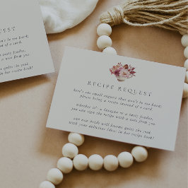 Tarjeta De Recepción Solicitud de receta para la ducha nupcial de té co