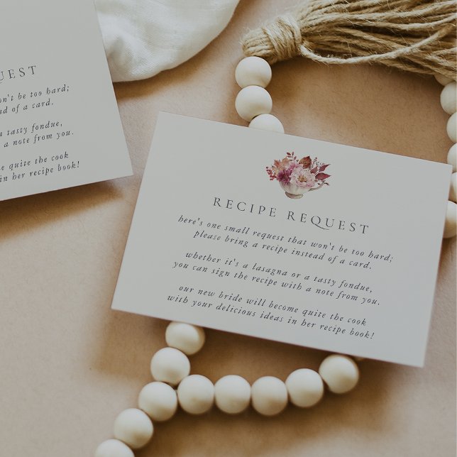 Tarjeta De Recepción Solicitud de receta para la ducha nupcial de té co (Subido por el creador)