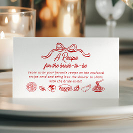 Tarjeta De Recepción Solicitud de receta para la fiesta de despedida de
