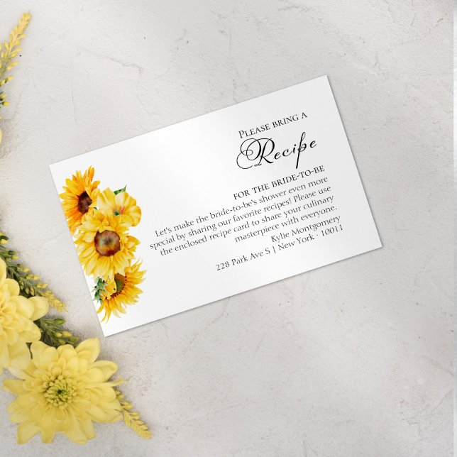 Tarjeta De Recepción Solicitud de receta | Sunflower Fall Bridal Shower (Subido por el creador)