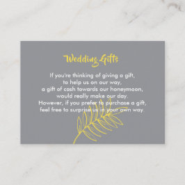 Tarjeta De Recepción Solicitud de regalo de boda Dinero de luna de miel