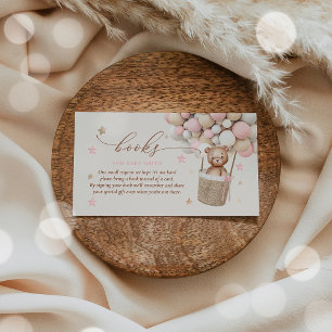 Tarjeta De Recepción Solicitud de un libro de Baby Shower con globo de 