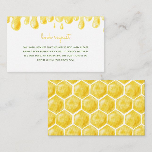 Tarjeta De Recepción Solicitud de un libro de Baby Shower neutro sobre  (Anverso / Reverso)