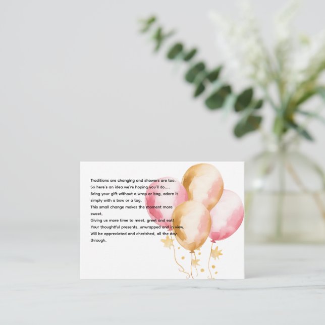 Tarjeta De Recepción Solicitud de visualización de la ducha de los glob (Anverso de pie)
