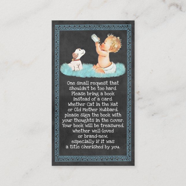 Tarjeta De Recepción Solicitudes de libros de pizarra para niños y niño (Anverso)