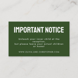 Tarjeta De Recepción Solo para adultos! Armonía Rústica Negrita minimal