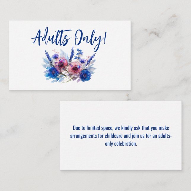 Tarjeta De Recepción Solo para adultos! Colección Pastel Whispers Meado (Anverso / Reverso)