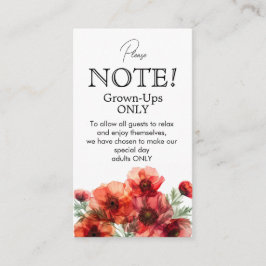 Tarjeta De Recepción SÓLO Scarlet Petal Serenade