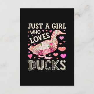 Tarjeta De Recepción Sólo un Chica que ama a los ducks Gracioso Duck Si