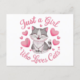 Tarjeta De Recepción Sólo un Chica que ama a los gatos