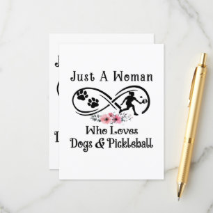 Tarjeta De Recepción solo una mujer que ama los perros y Pickleball