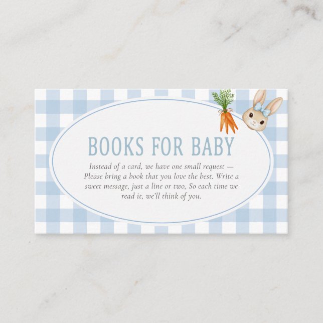 Tarjeta De Recepción Somebunny Baby Shower Books for Baby (Anverso)