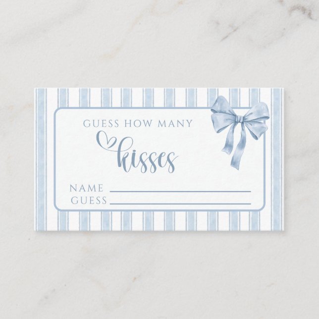 Tarjeta De Recepción Something Blue Before I Do Bow Guess Kisses (Anverso)