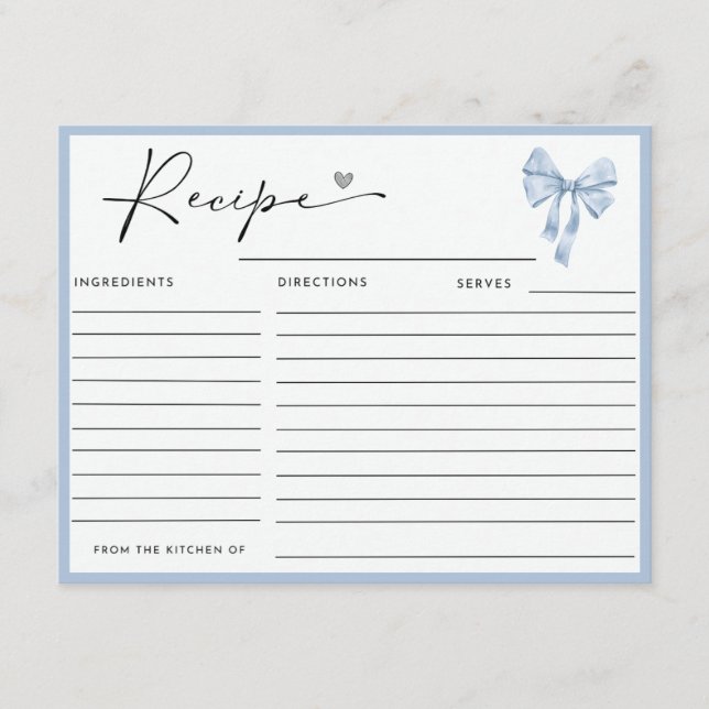 Tarjeta De Recepción Something Blue Before I Do Bow  Request (Anverso)