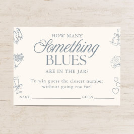 Tarjeta De Recepción Something Blue Bridal Shower Guessing Game