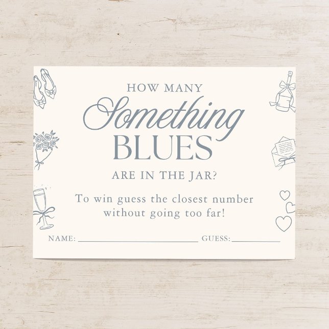 Tarjeta De Recepción Something Blue Bridal Shower Guessing Game (Subido por el creador)