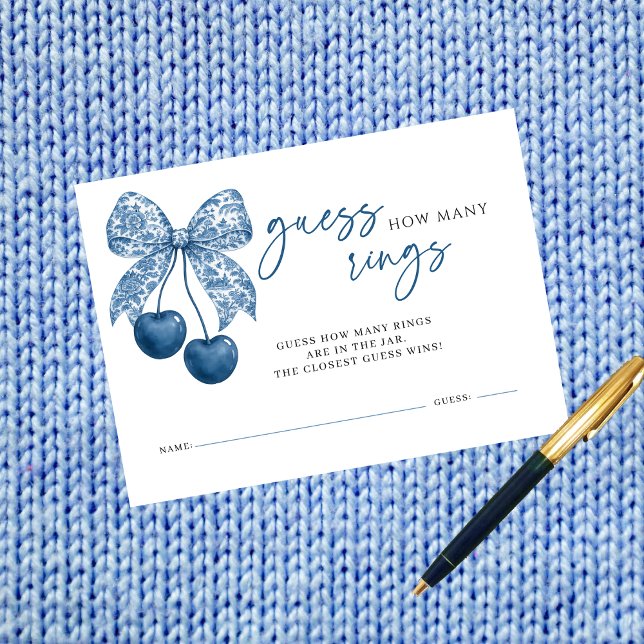Tarjeta De Recepción Something Blue How Many Rings Bridal Shower Game (Subido por el creador)