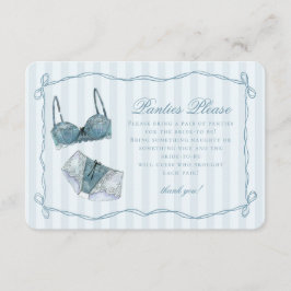 Tarjeta De Recepción Something Blue Lingerie Shower Panties Please