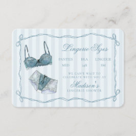 Tarjeta De Recepción Something Blue Lingerie Sizes Shower Invitation