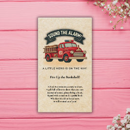 Tarjeta De Recepción ¡Sonar la alarma! Baby Shower de vintage Firetruck