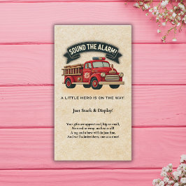 Tarjeta De Recepción ¡Sonar la alarma! Baby Shower de vintage Firetruck