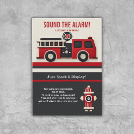 Tarjeta De Recepción Sonar la alarma del Baby Shower del bombero Minima