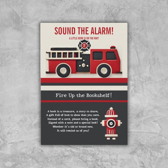 Tarjeta De Recepción Sonar la alarma del Baby Shower del bombero Minima (Subido por el creador)