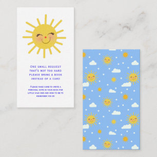 Tarjeta De Recepción Sonriente solicitud de libro de Baby Shower de Sol